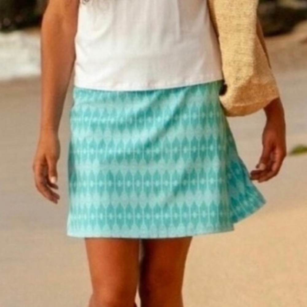 Ripskirt Hawaii Westend aqua blue diamond print wrap cover skirt length 1 large